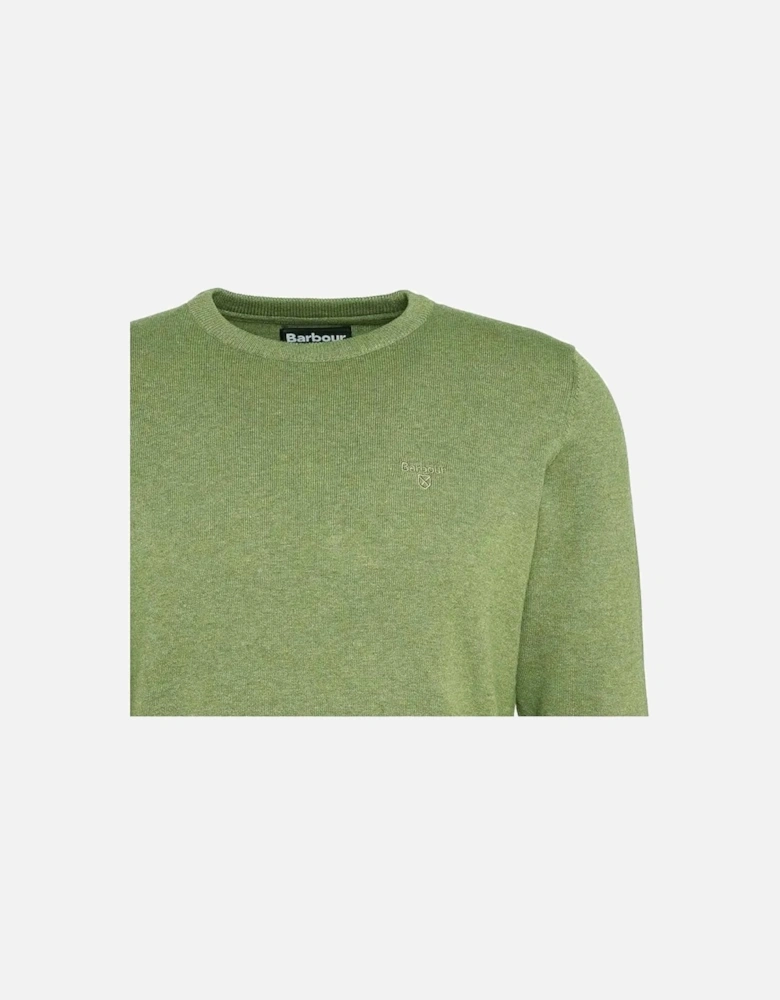 Heritage Thyme Green Pima Cotton Crew Neck Jumper