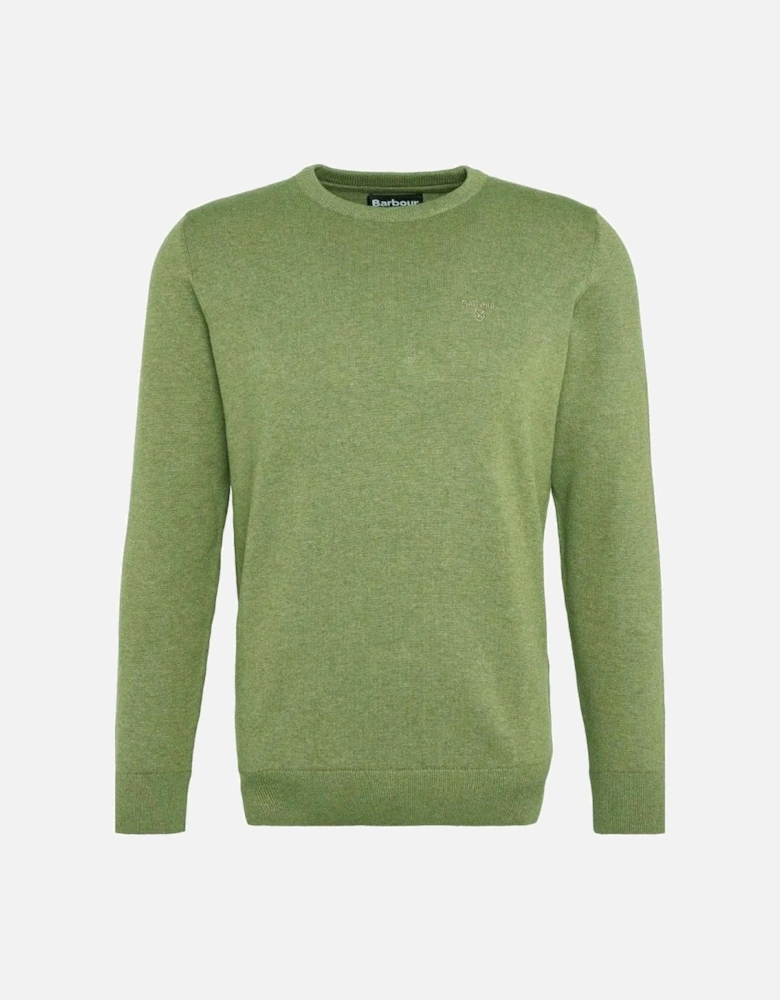 Heritage Thyme Green Pima Cotton Crew Neck Jumper