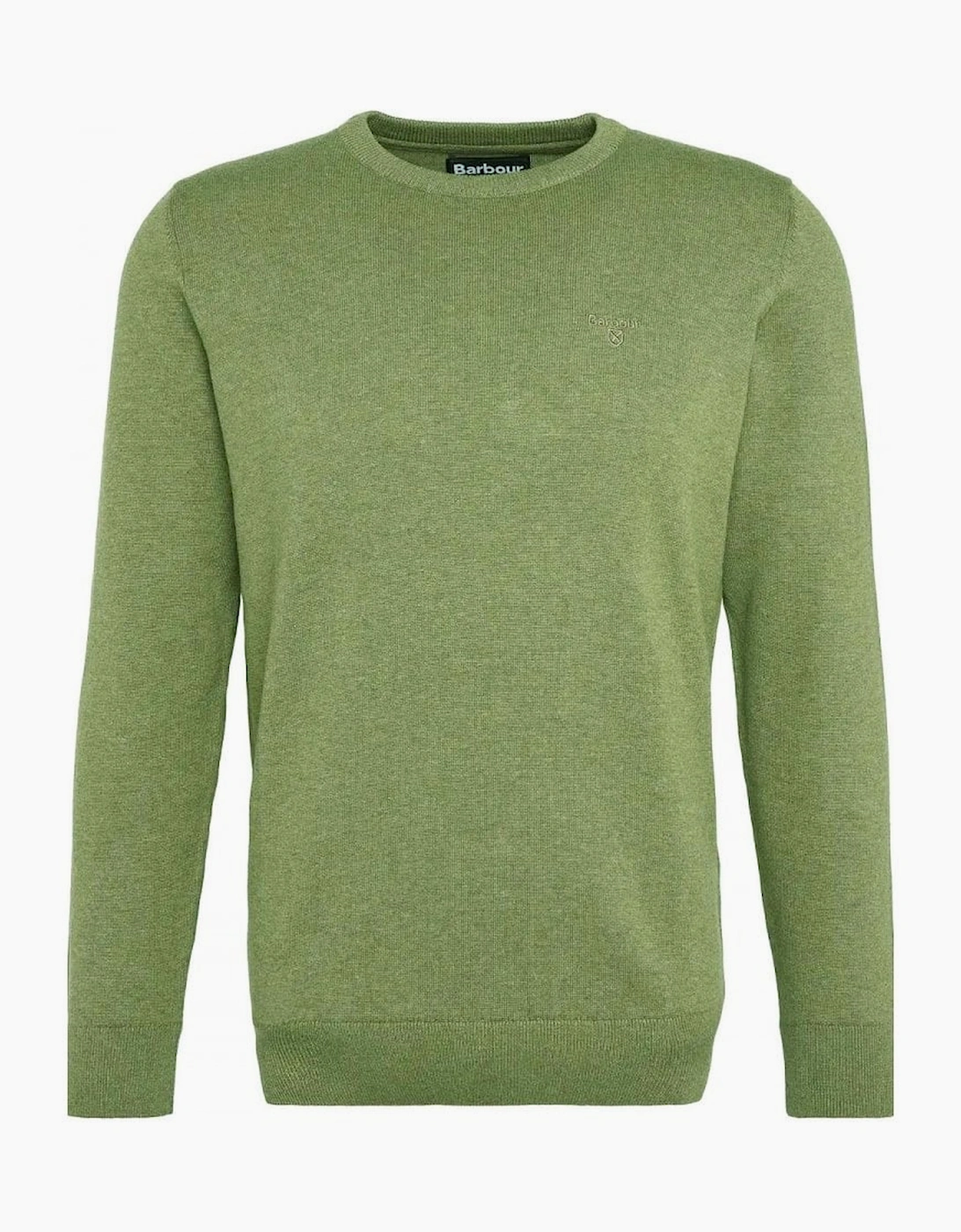 Men's Barbour Heritage Thyme Pima Cotton Crew Neck Jumper - Green - Size: 42