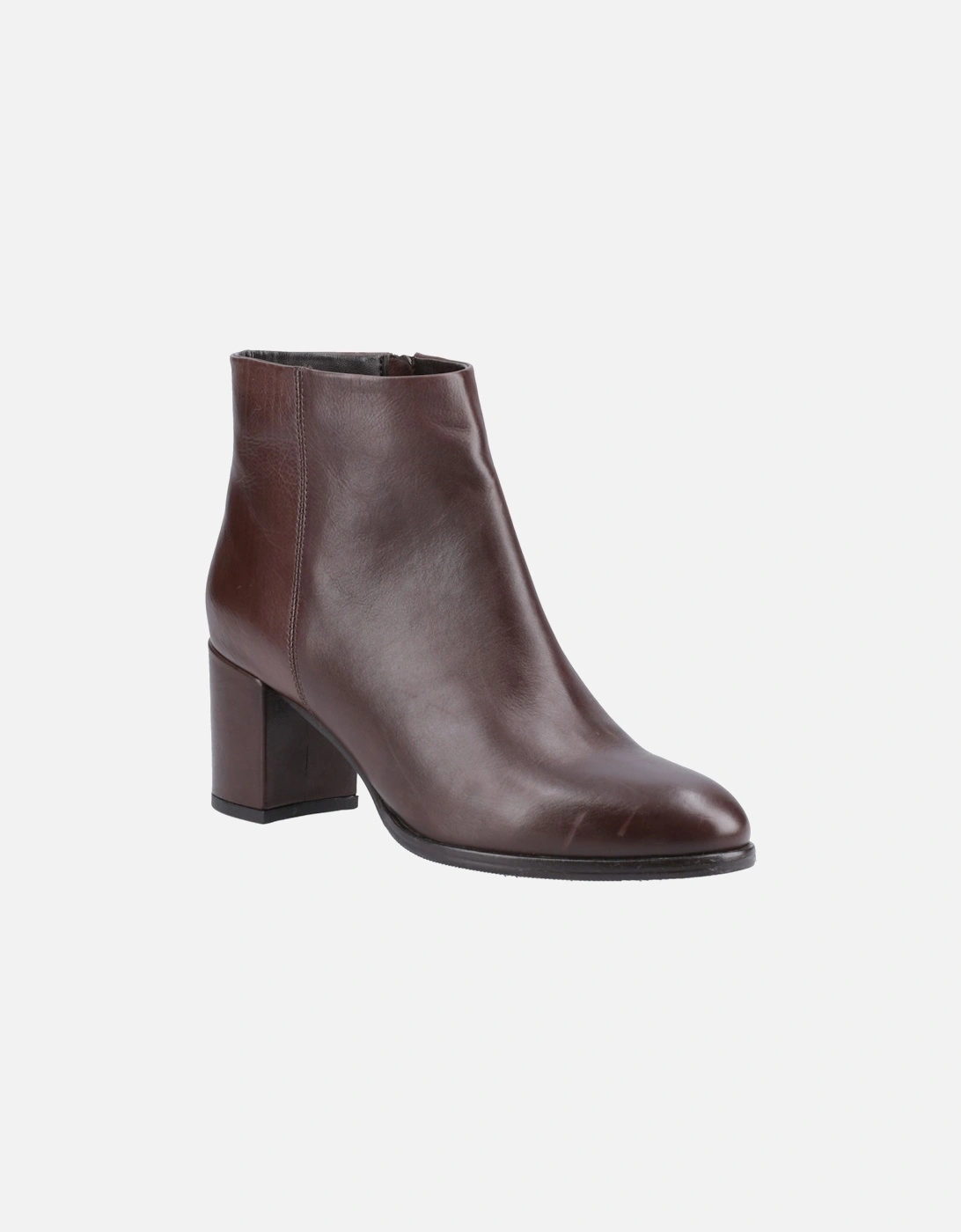 Claridy Leather Women's Brown Heeled Ankle Boots, 6 of 5