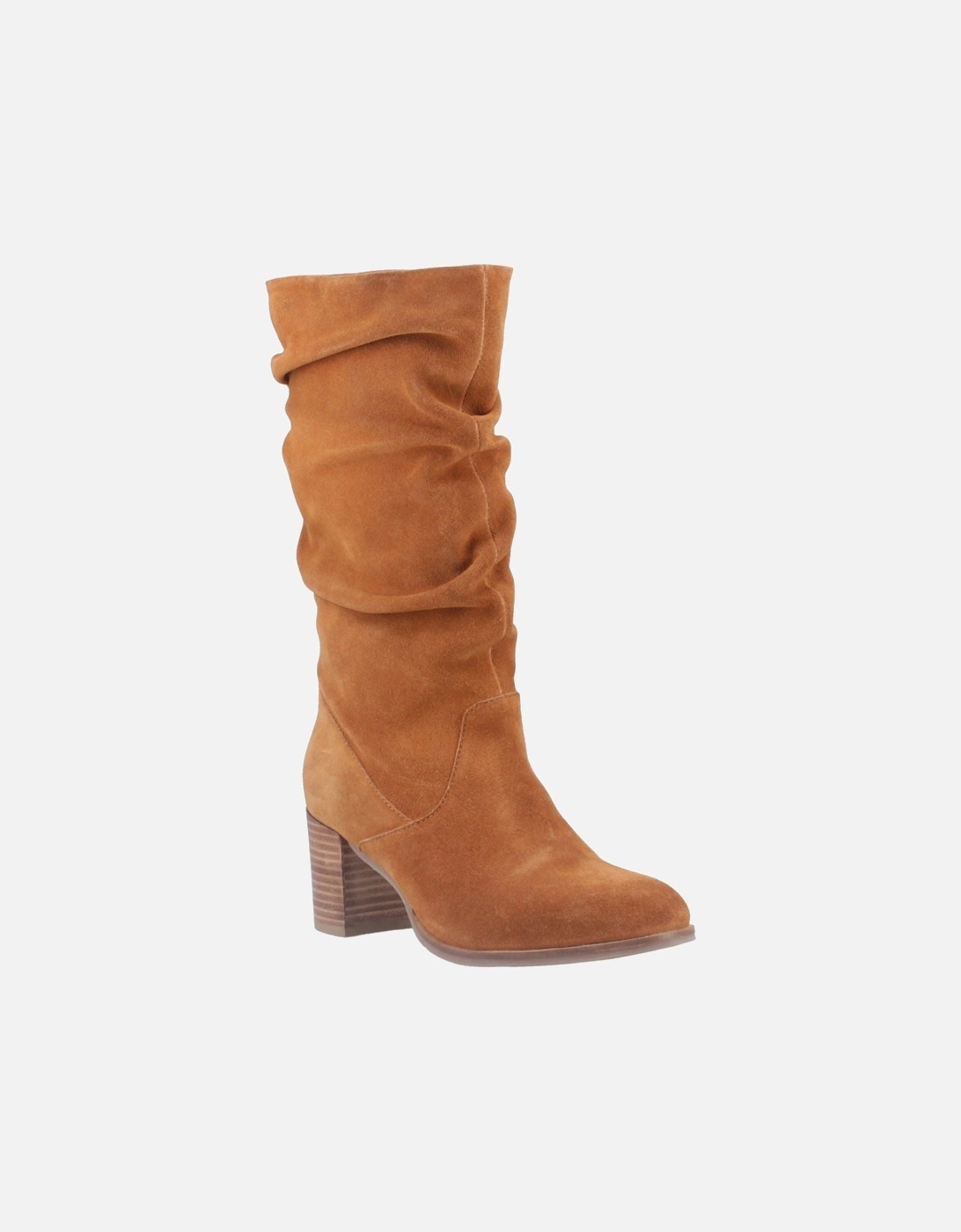 Cosima Suede Women's Tan Heeled Knee High Boots, 6 of 5