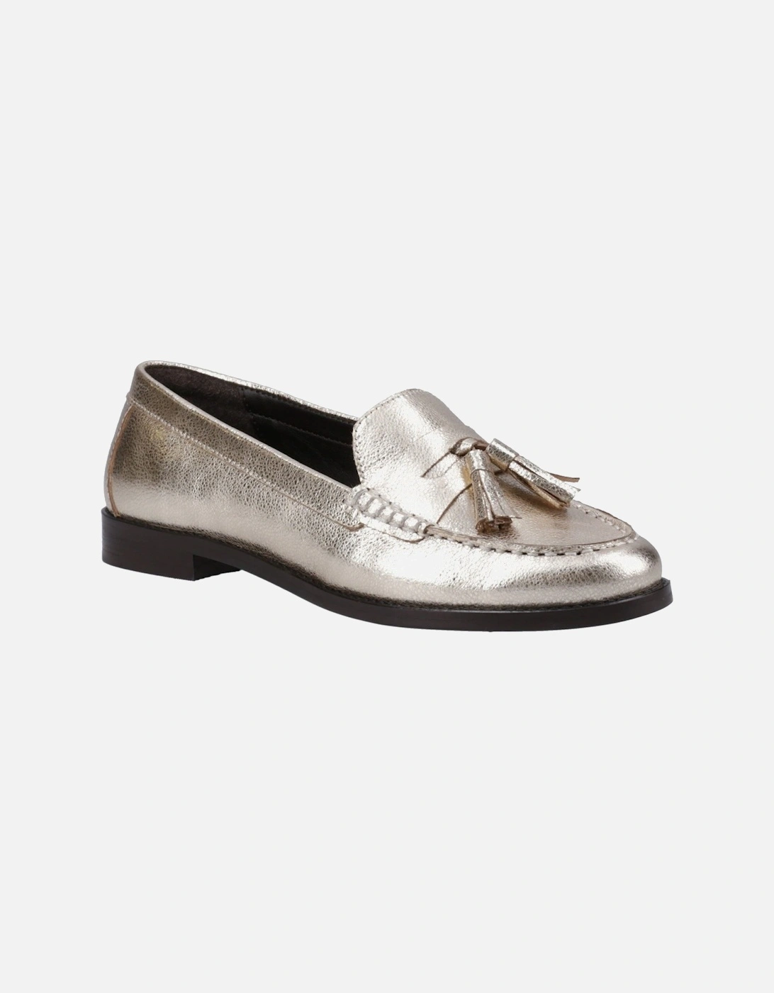 Connie Leather Women's Gold Loafers, 6 of 5