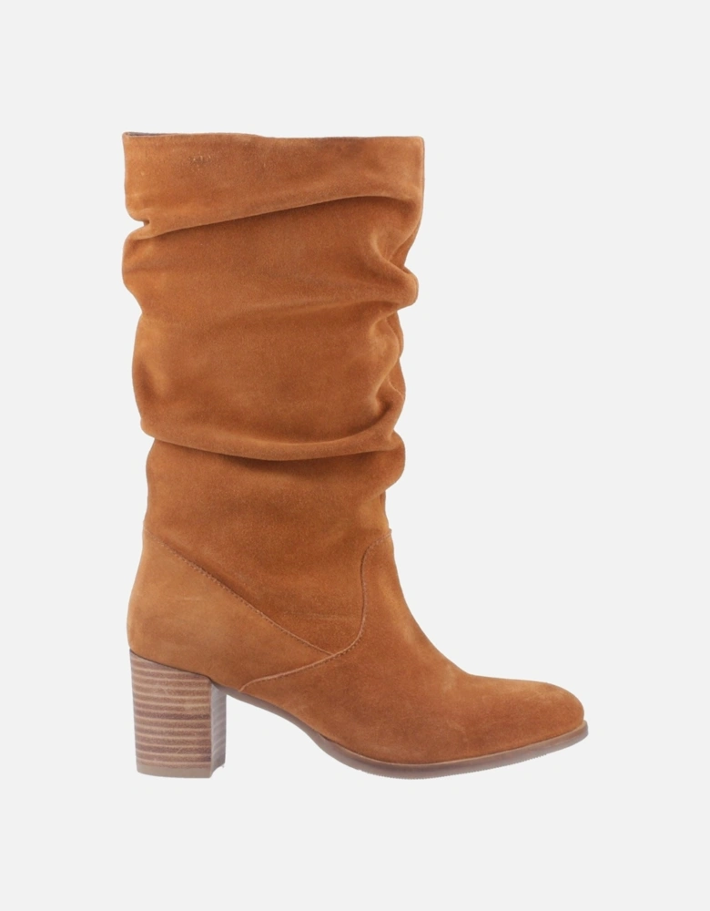 Cosima Suede Women's Tan Heeled Knee High Boots