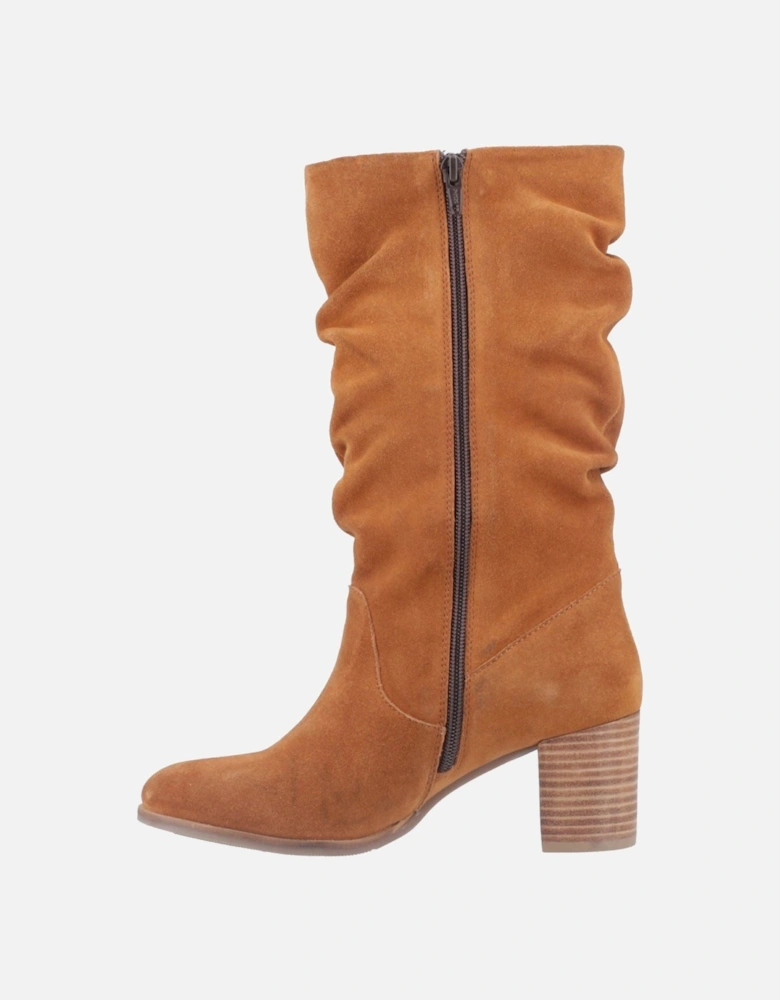 Cosima Suede Women's Tan Heeled Knee High Boots