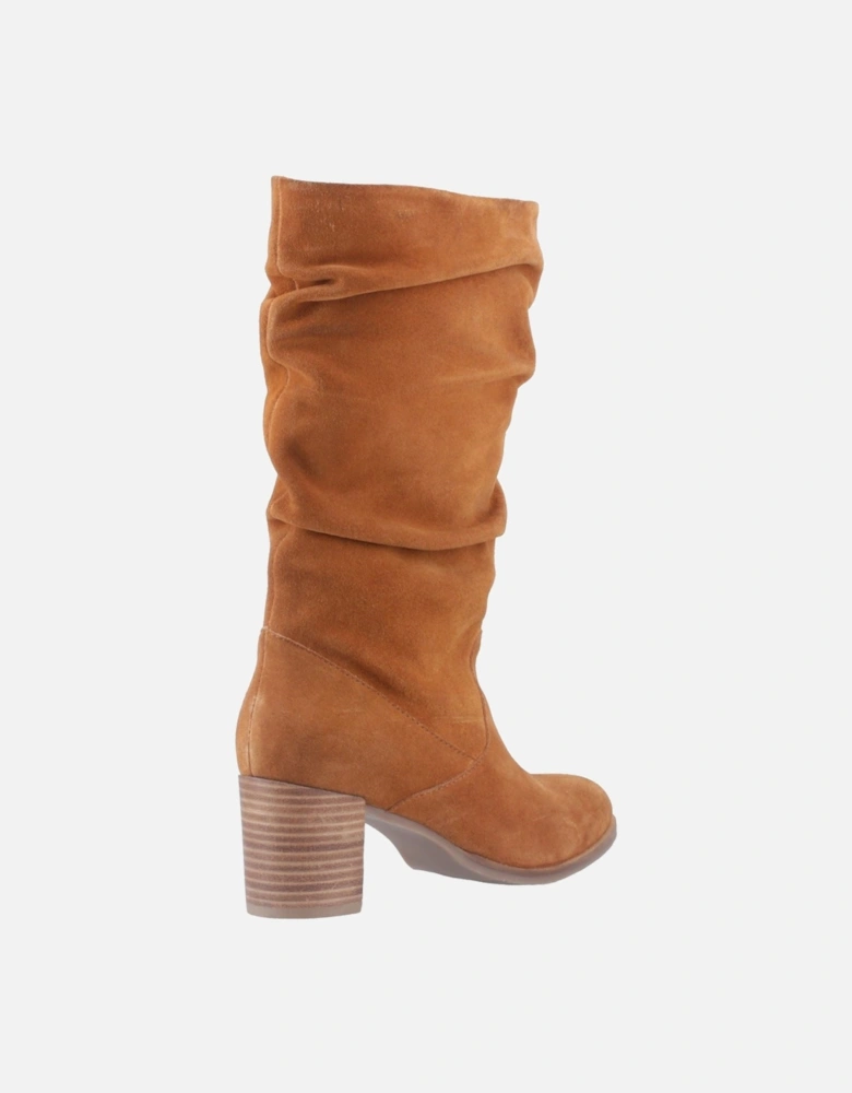 Cosima Suede Women's Tan Heeled Knee High Boots