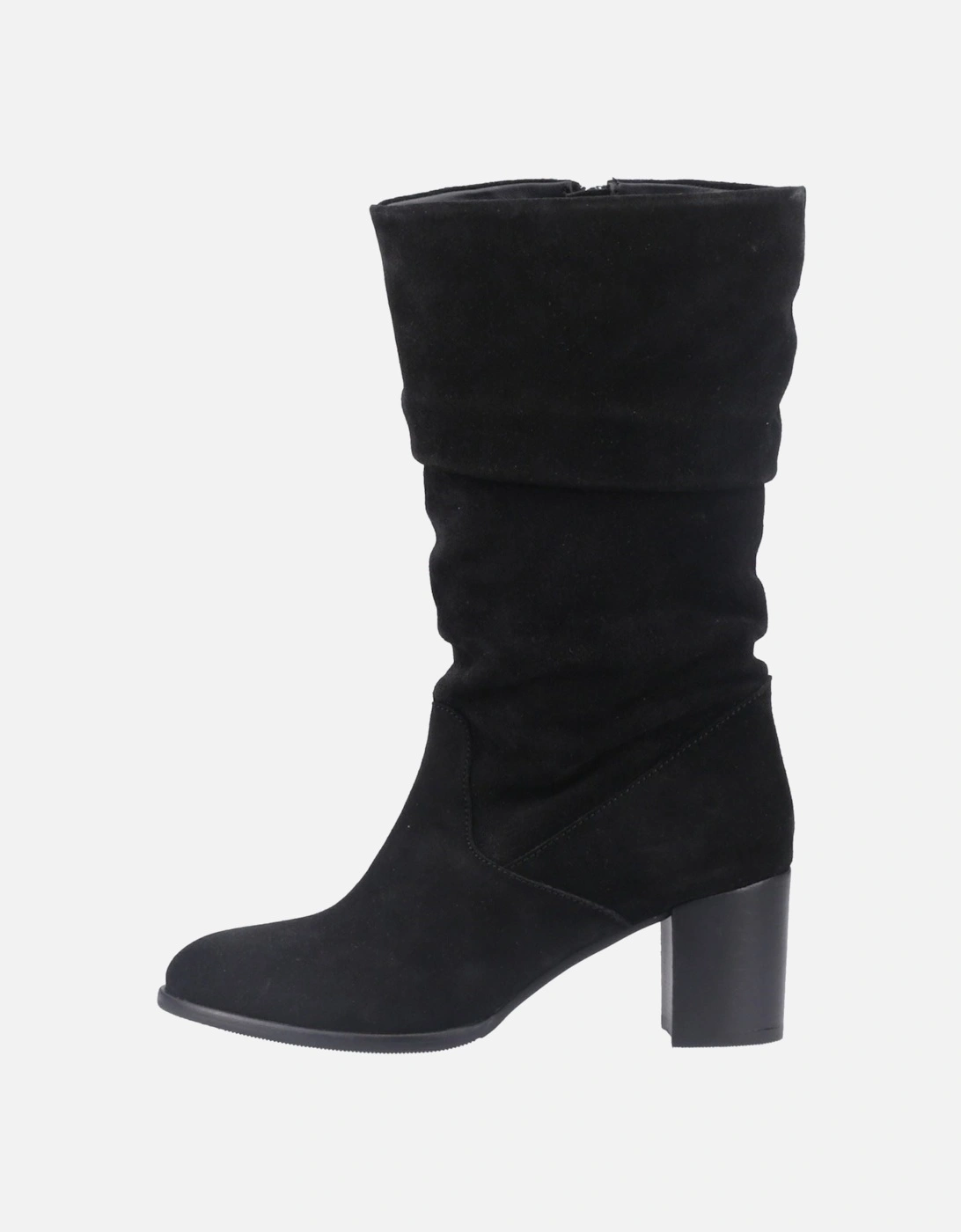 Cosima Suede Women's Black Suede Heeled Knee High Boots