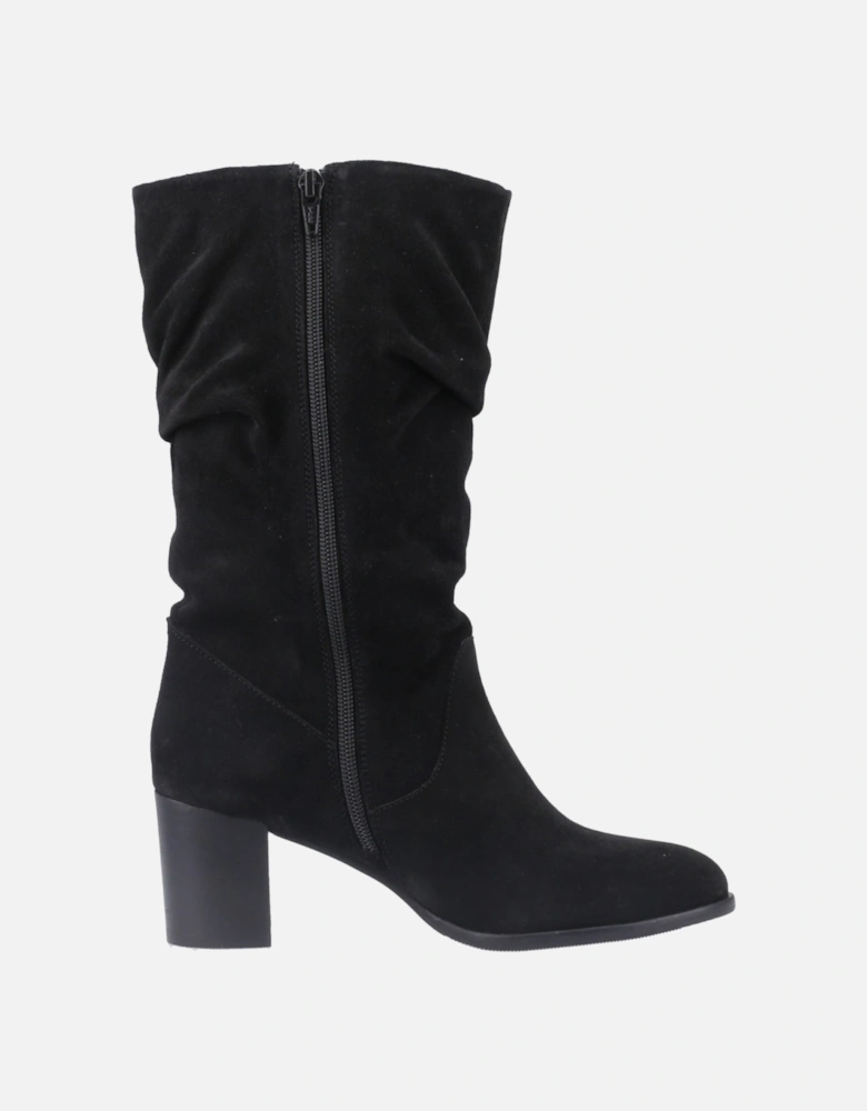 Cosima Suede Women's Black Suede Heeled Knee High Boots