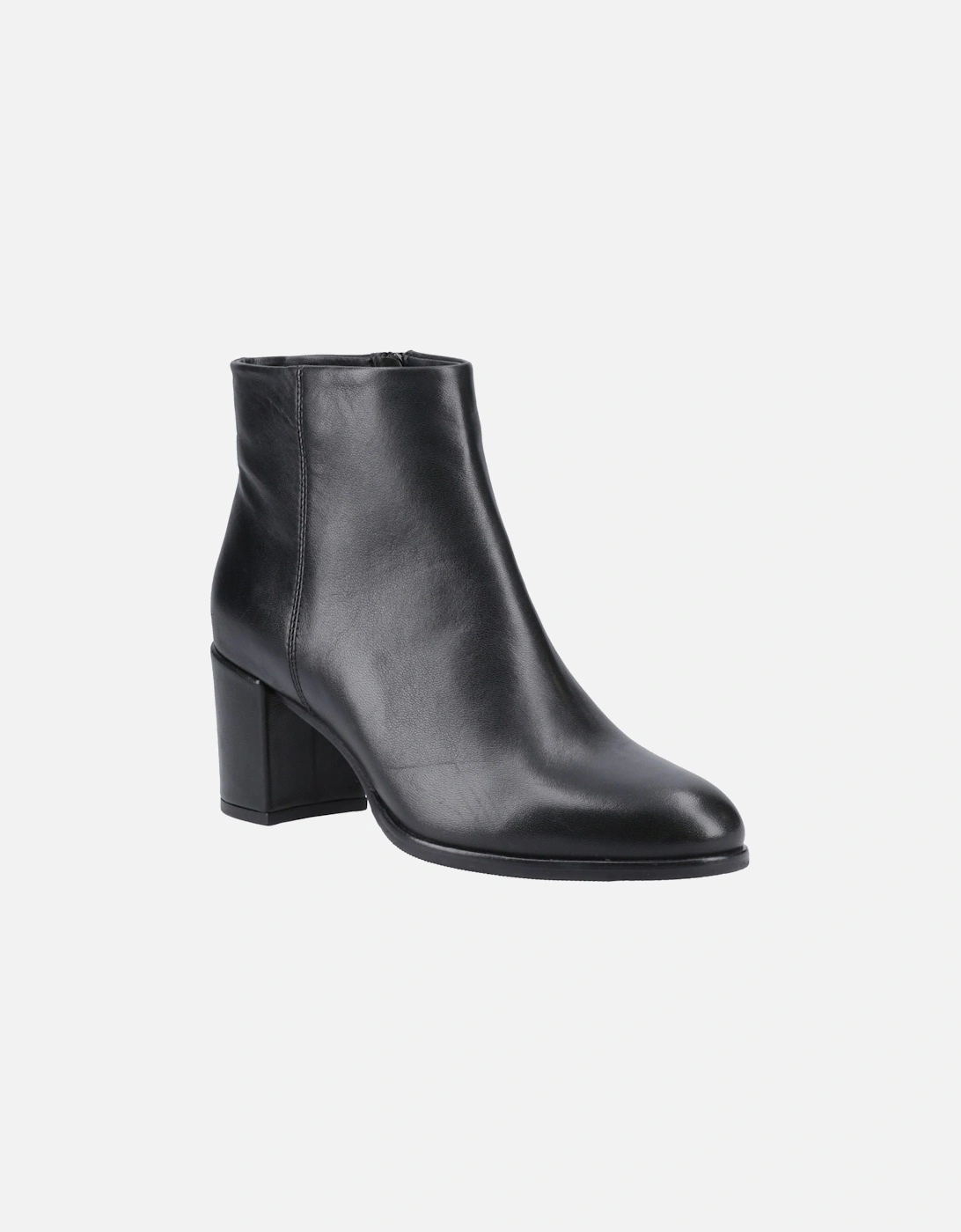 Claridy Leather Women's Black Heeled Ankle Boots, 6 of 5