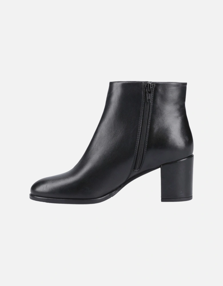 Claridy Leather Women's Black Heeled Ankle Boots