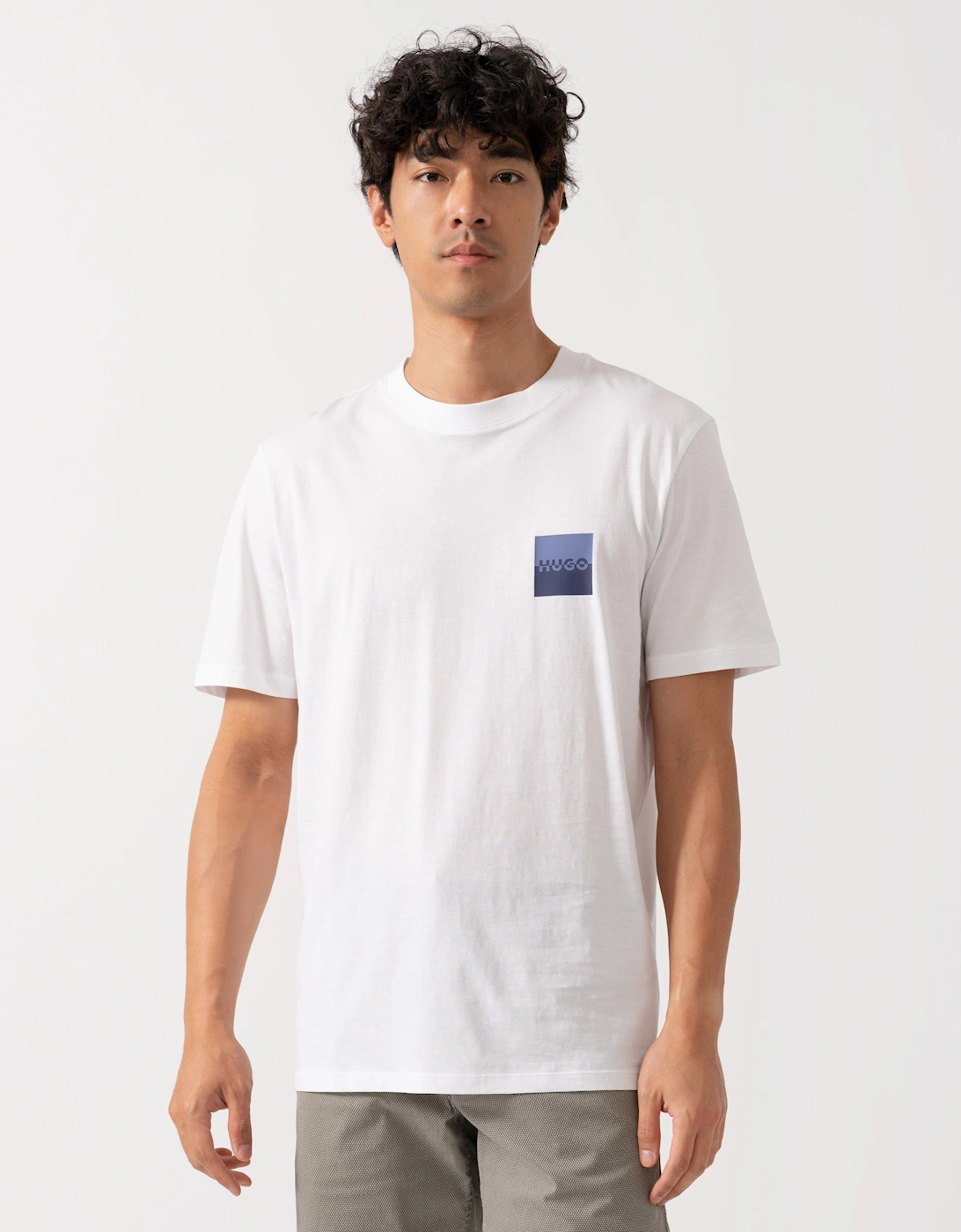 HUGO Dapusi Mens Logo Print T-Shirt - White 100, 2 of 1