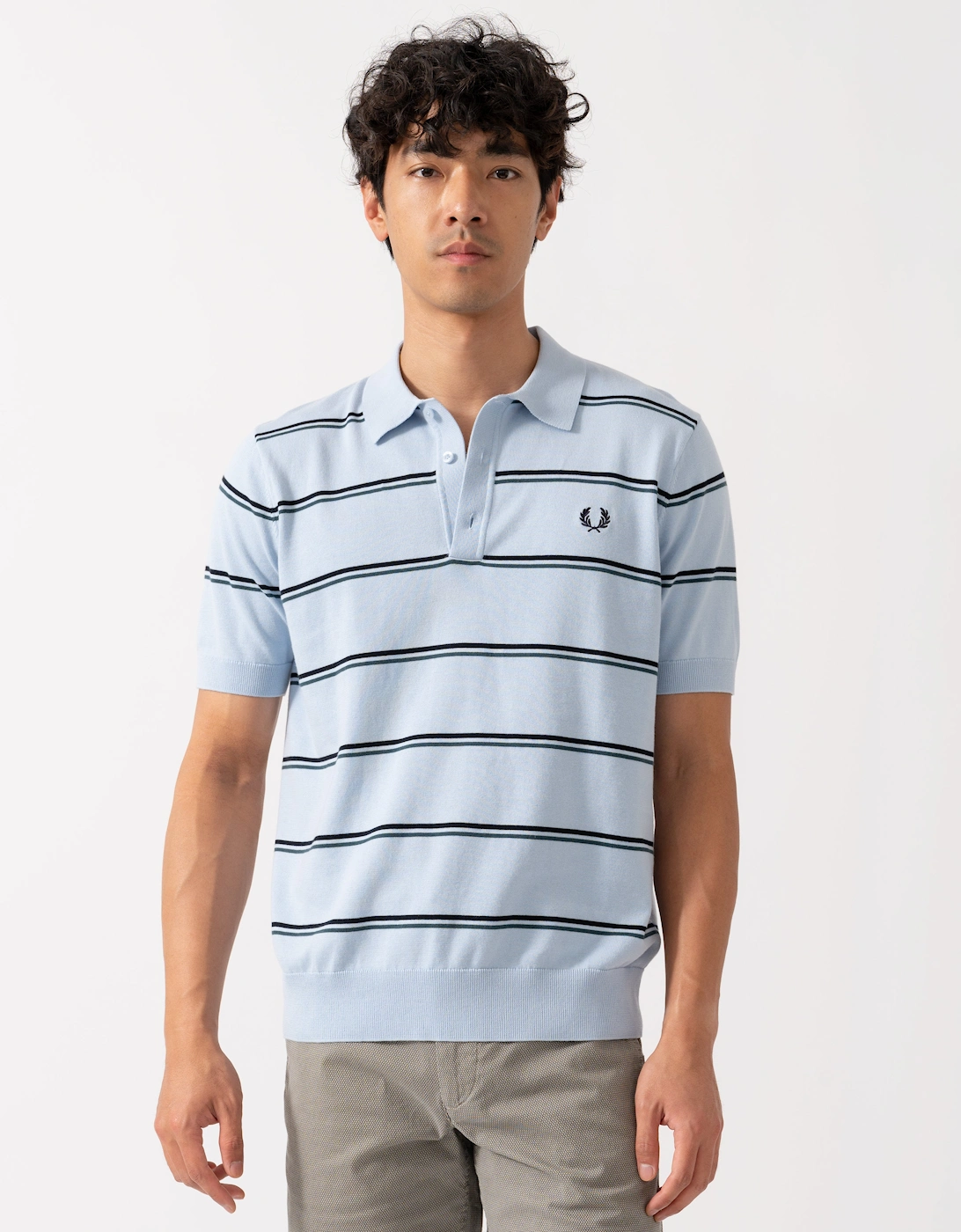 Mens Striped Knitted Shirt, 2 of 1
