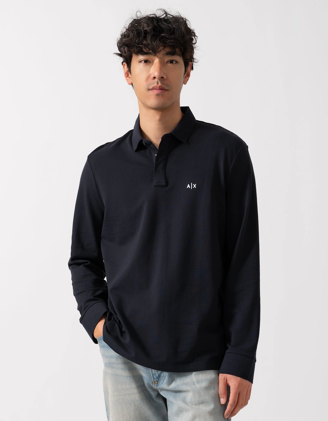 Armani Exchange Men's Black Polo Shirt Xm001288-Af17321 - Deep Navy Ub101 - : 38 M