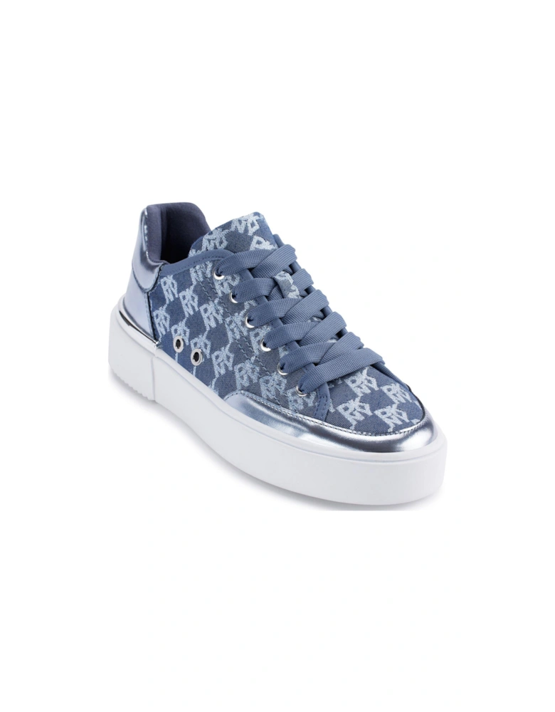 Lace Flatform Sneakers - Blue