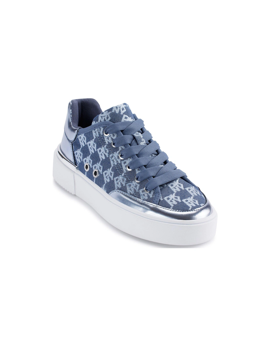 Lace Flatform Sneakers - Blue