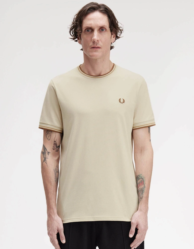 Mens Twin Tipped T-Shirt - Oatmeal/Warm Stone/Shaded Stone Z53