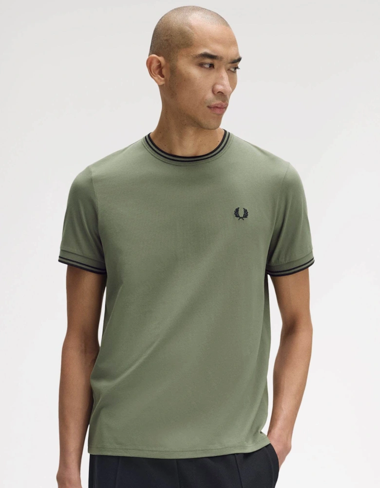 Mens Twin Tipped T-Shirt - Laurel Wreath Green/Black/Black Z50