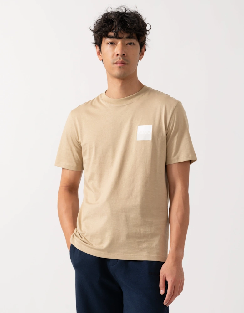 HUGO Dapusi Mens Logo Print T-Shirt - Medium Beige 269