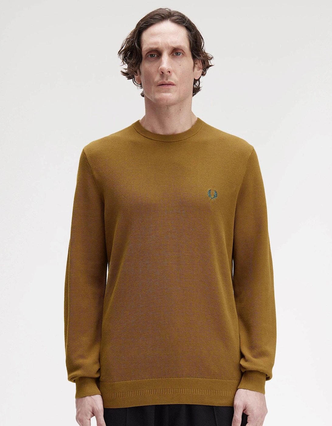 Mens Pique Stitch Jumper - Shaded Stone P96, 2 of 1