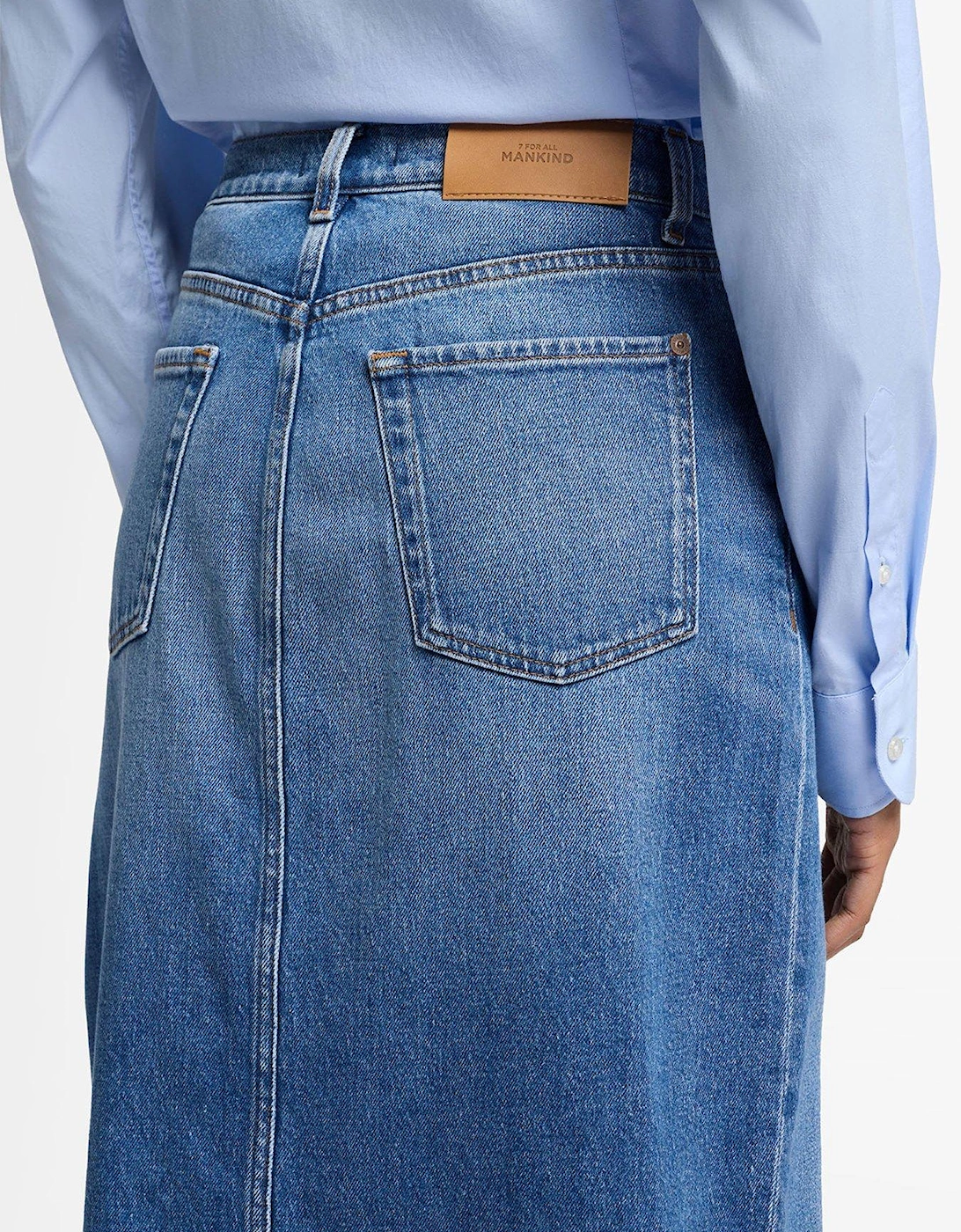 Libby Denim Skirt With Cut Out - Blue