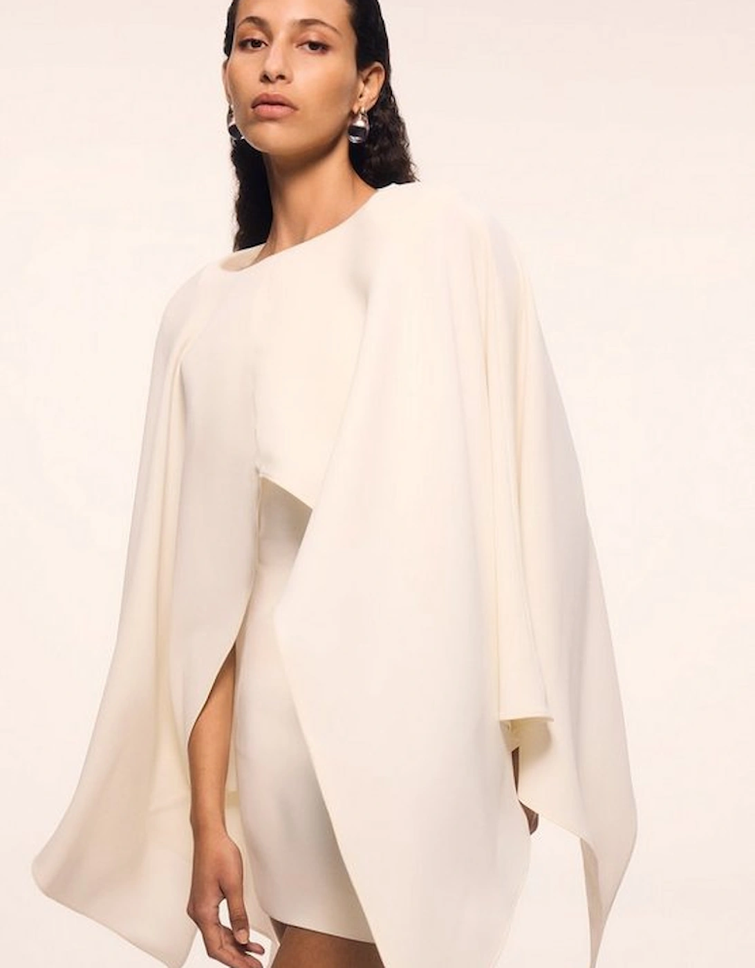 Soft Tailored Cape Detail Mini Dress, 2 of 1