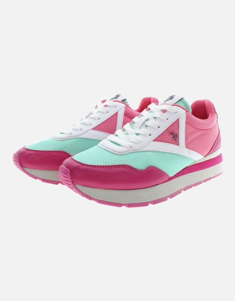 Dynamic Lace-Up Sports Shoes with Logo Women - Pink Sneakers