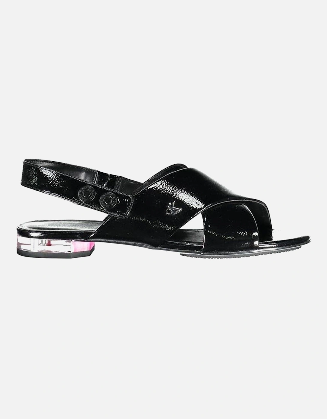Flat Sandals with Elegant Crossed Front Design Women - Black, 4 of 3