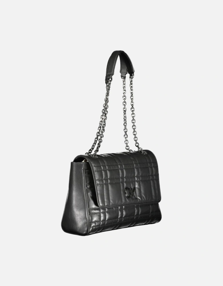 Eco-Conscious Chic Handbag with Chain Handles Women - Black