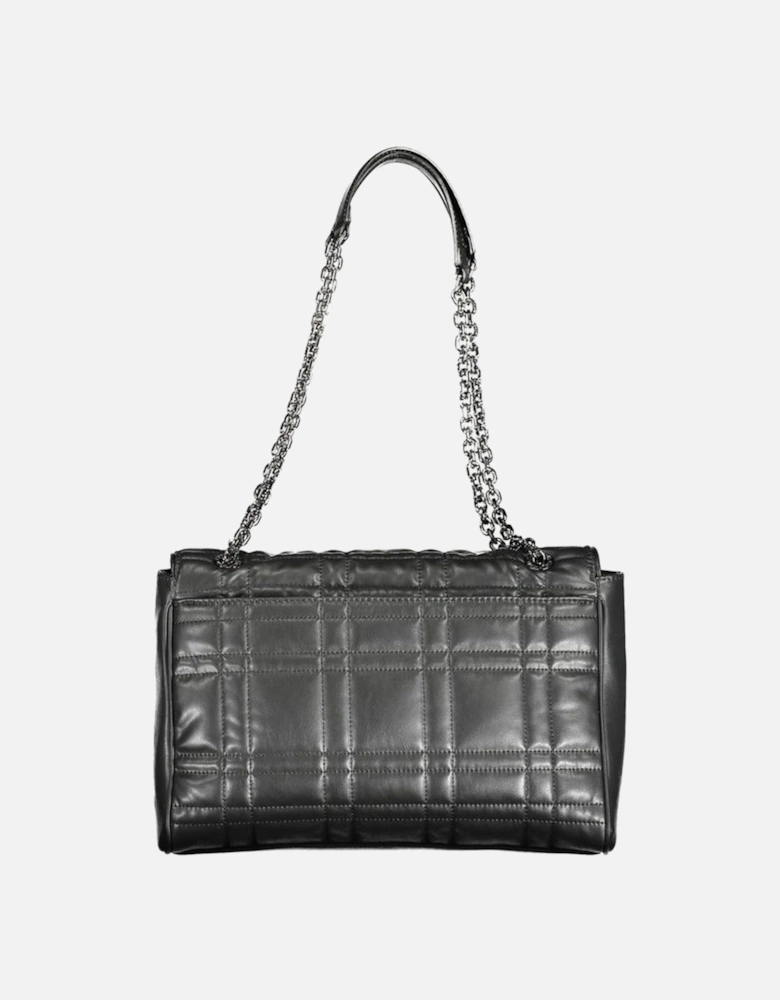 Eco-Conscious Chic Handbag with Chain Handles Women - Black