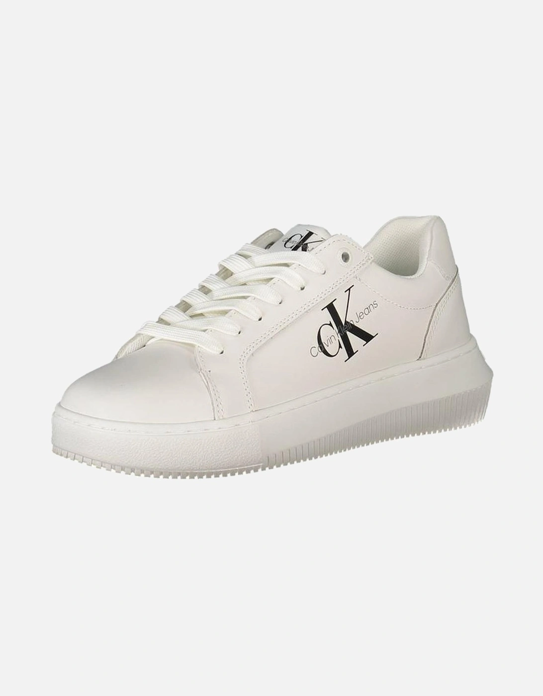 Recycled Polyester Leather Sneakers with Logo Print Women - White, 3 of 2