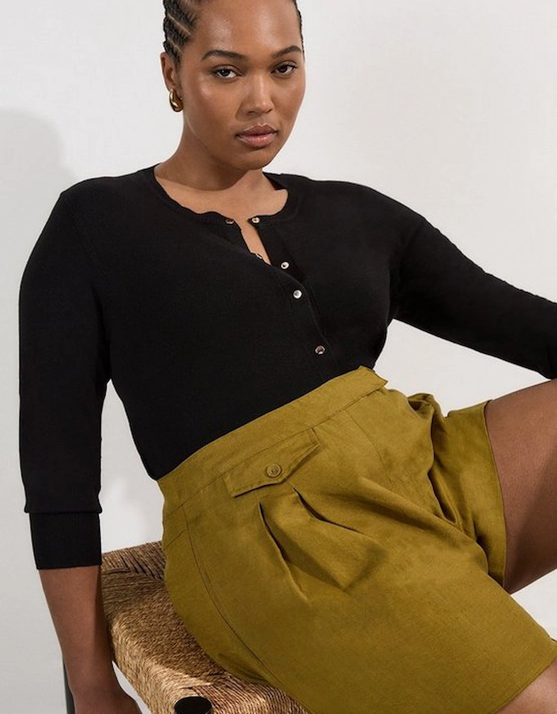 Plus Size Viscose Blend Popper Knitted Cardigan, 2 of 1
