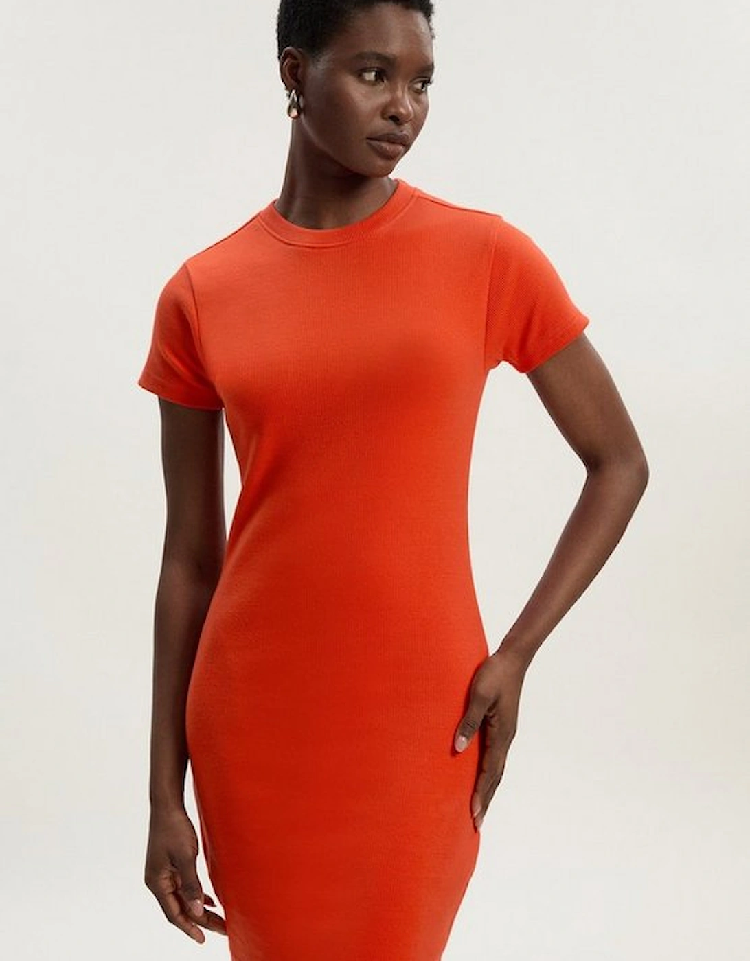 Compact Jersey Ribbed T-Shirt Mini Dress, 2 of 1