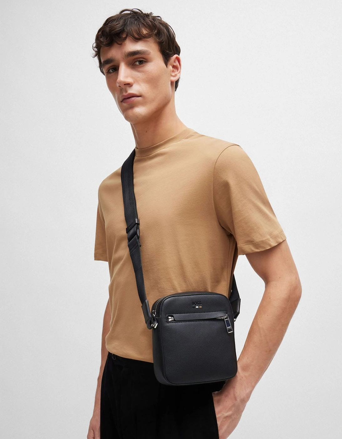 Faux Leather Reporter Bag