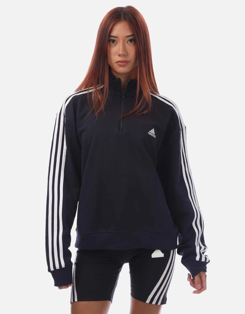 Essentials 3-Stripes Quarter-Zip Sweatshirt