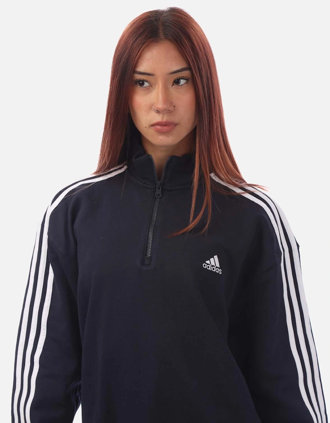 Essentials 3-Stripes Quarter-Zip Sweatshirt