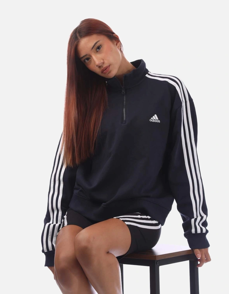 Essentials 3-Stripes Quarter-Zip Sweatshirt