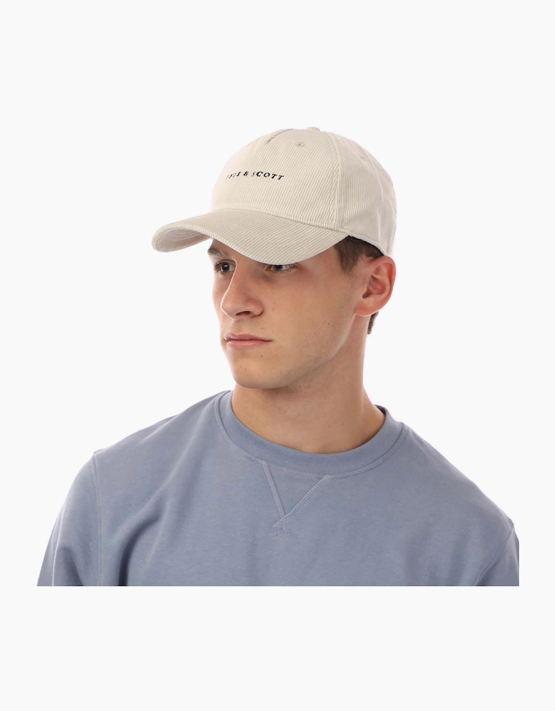 Lyle And Scott Men's Embroidered Cord Cap - Cream - Size: ONE size