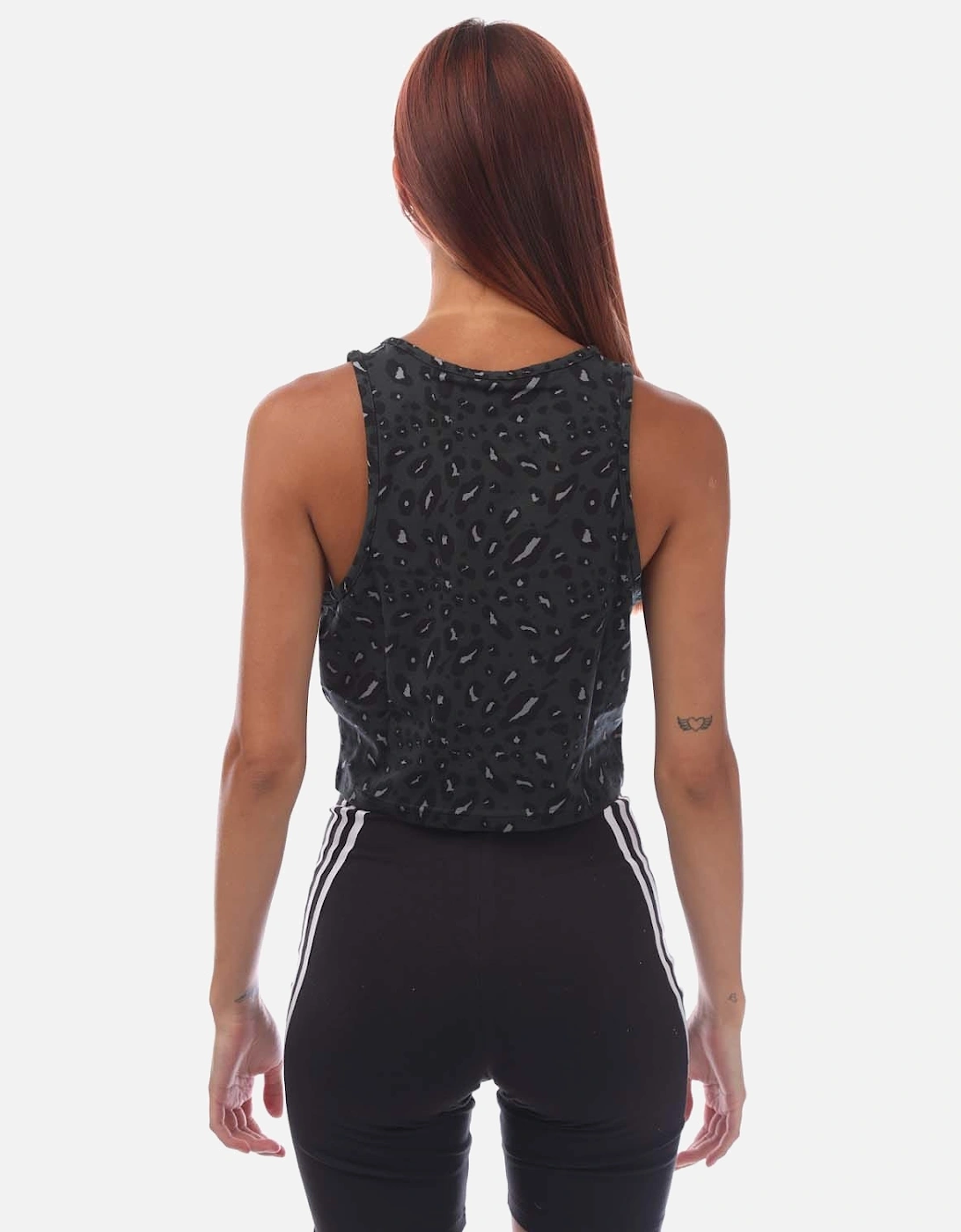 Essentials Animal-Print Crop Tank Top