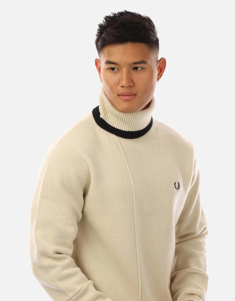 Tipped Roll Neck Sweatshirt