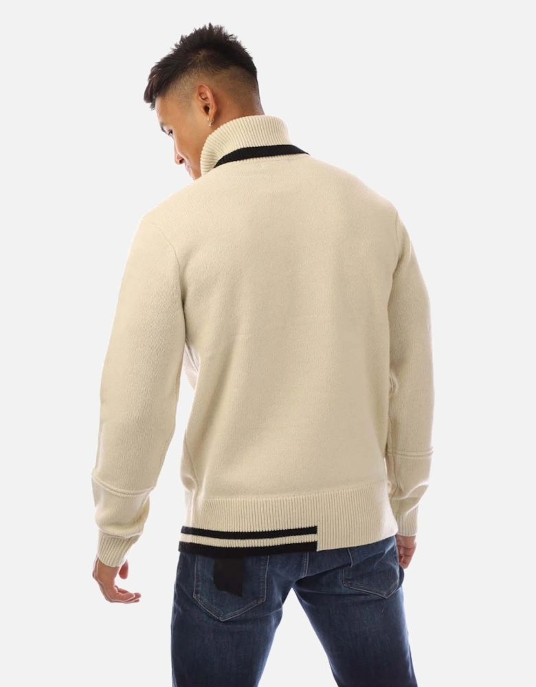 Tipped Roll Neck Sweatshirt