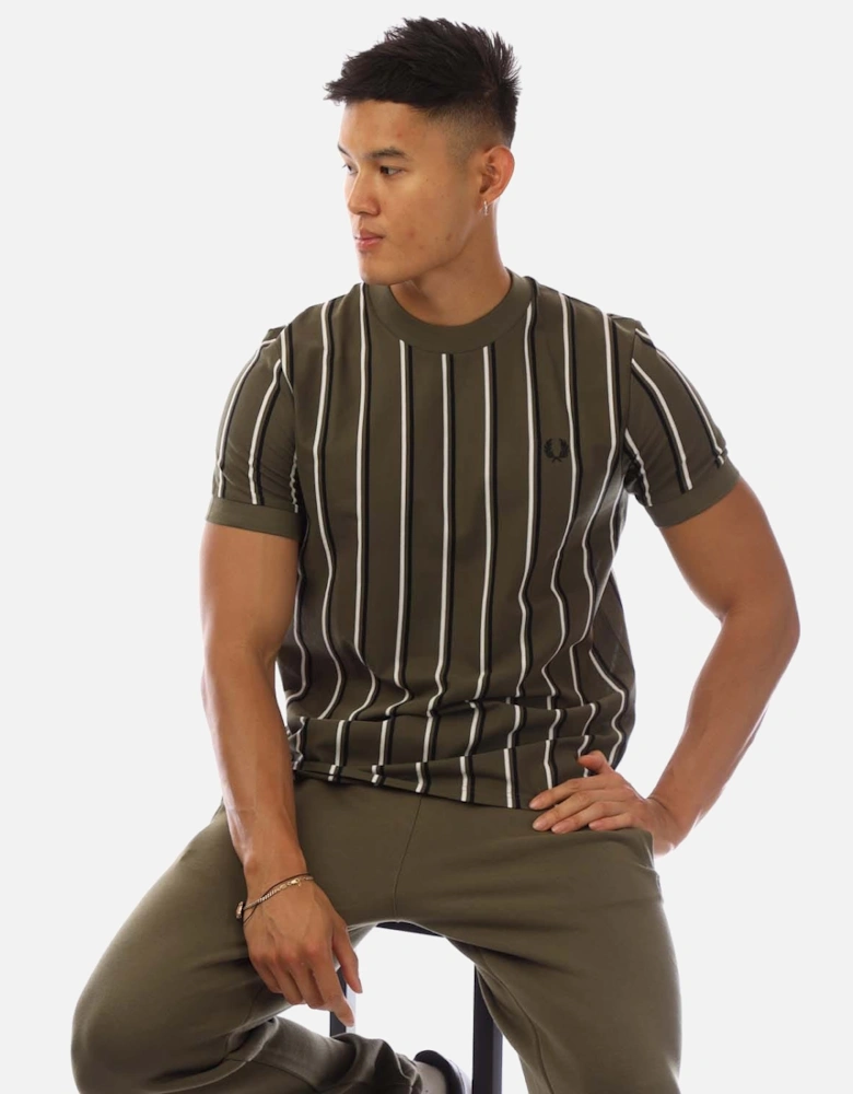 Fine Stripe Pique T-Shirt