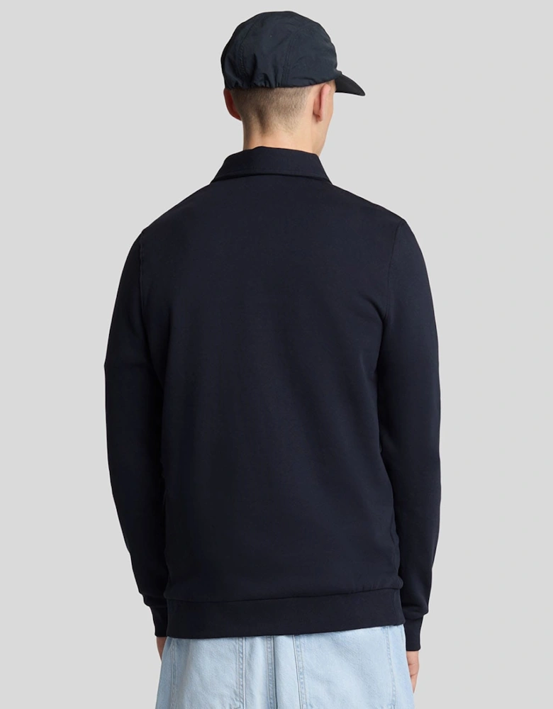 Embroidered Collared Quarter Zip Sweatshirt