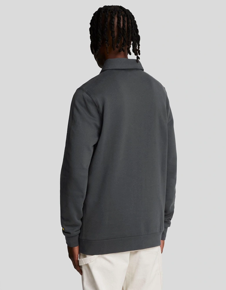 Embroidered Collared Quarter Zip Sweatshirt