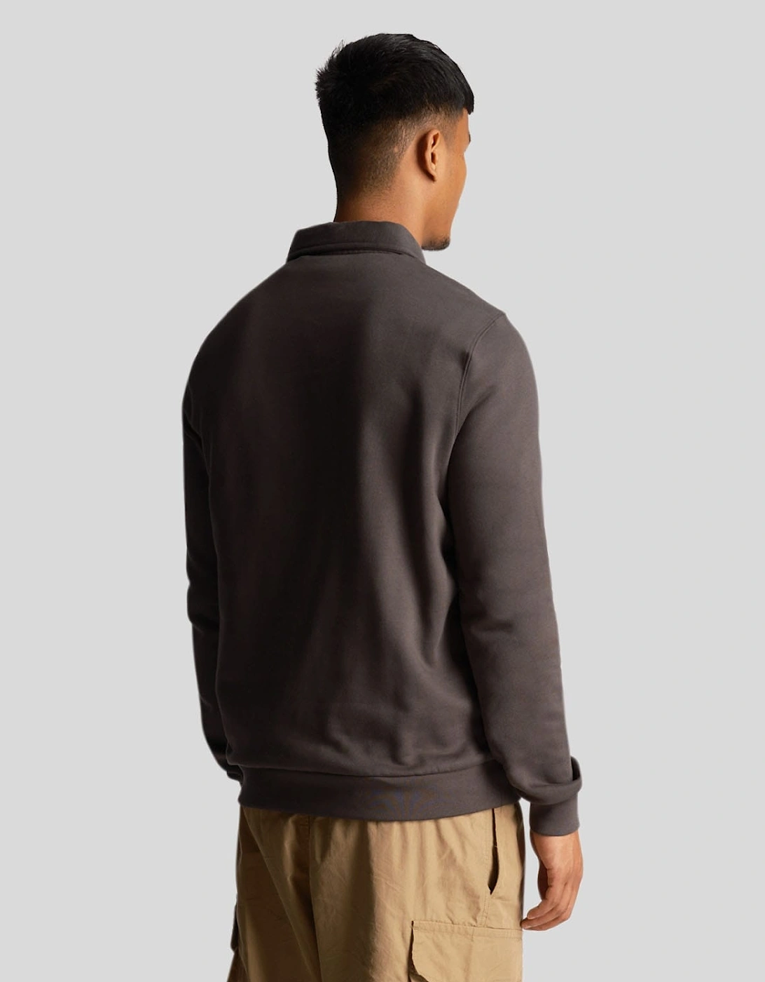Embroidered Collared Quarter Zip Sweatshirt