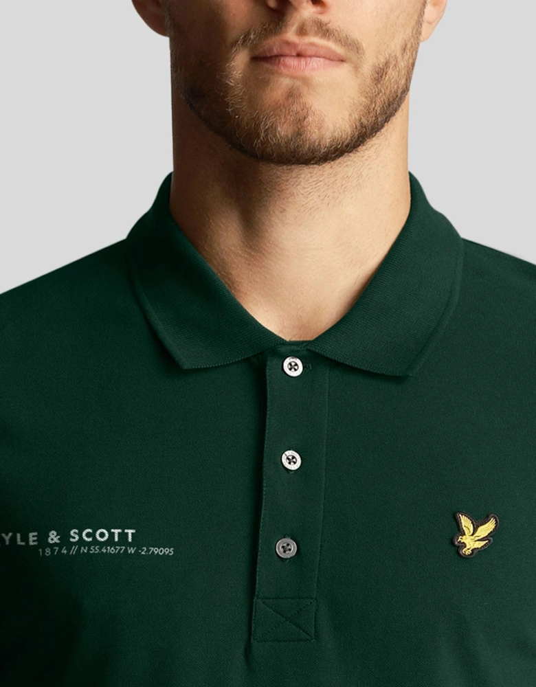 Co-Ordinate Print Plain Polo Shirt