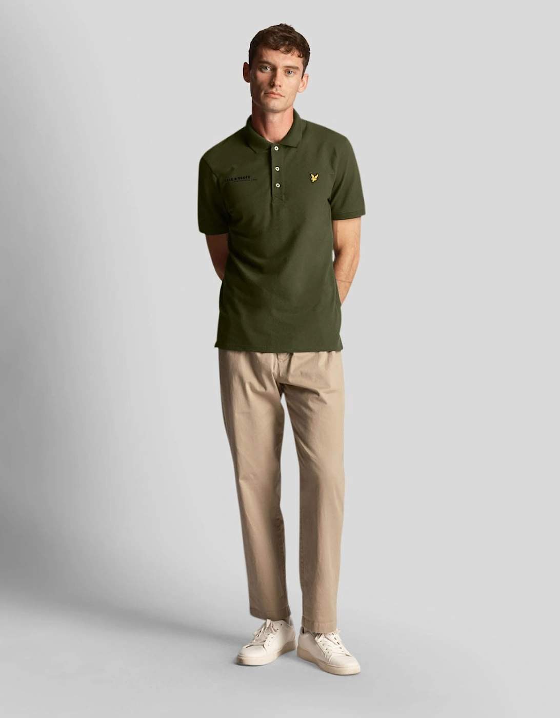 Co-Ordinate Print Plain Polo Shirt