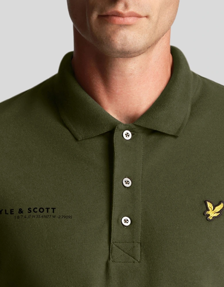 Co-Ordinate Print Plain Polo Shirt