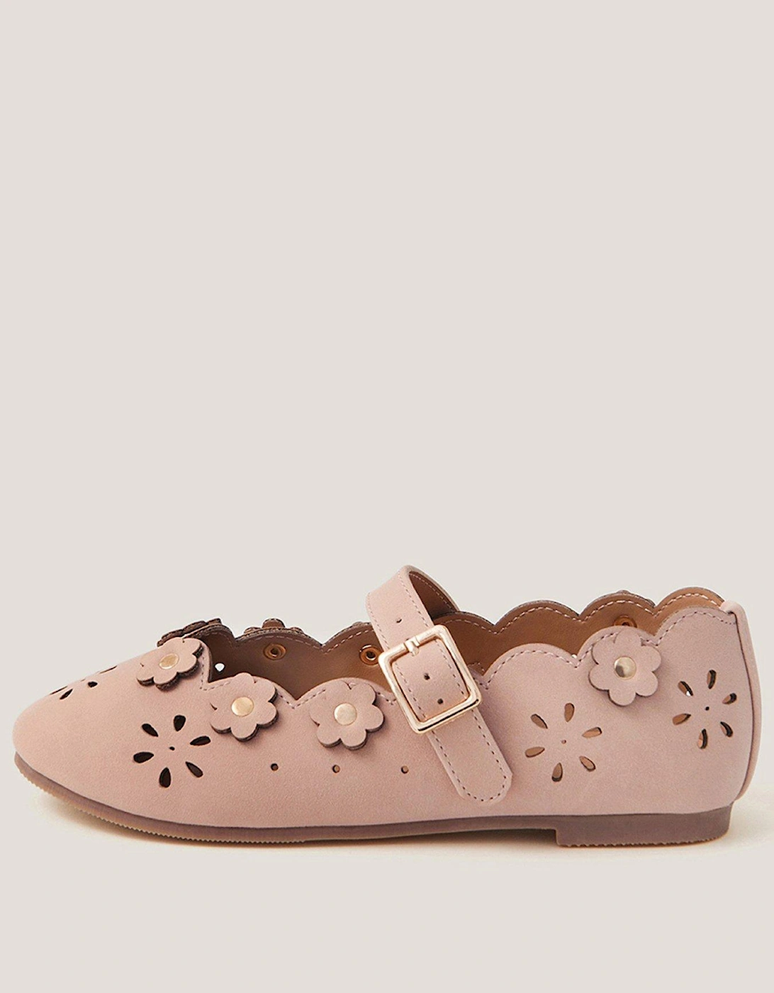 Girls Cutwork Flower Ballerina Shoes - Pink, 2 of 1