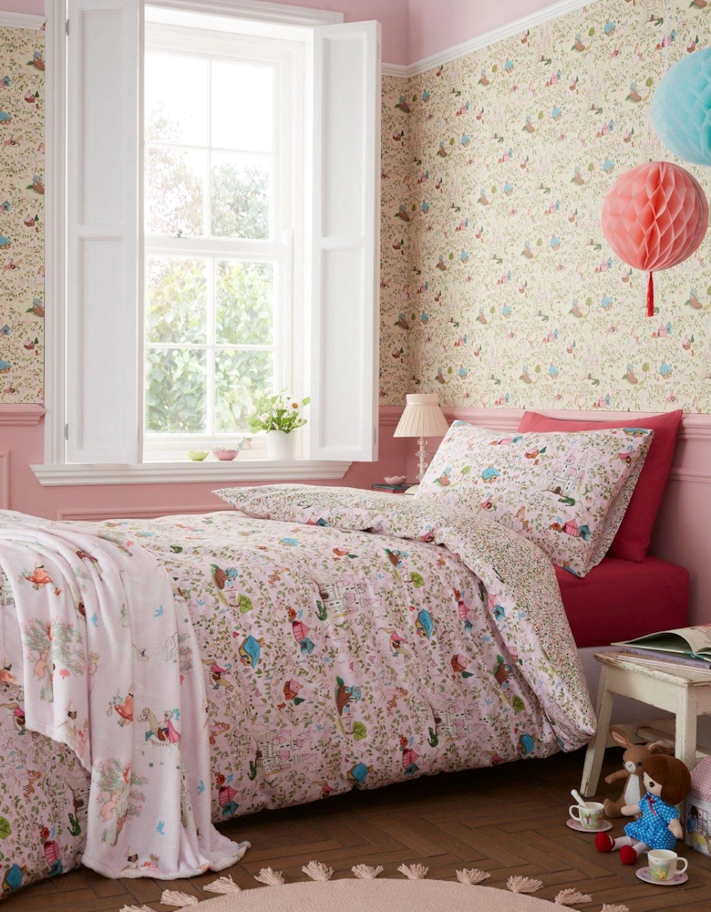 Fairytale Reversible 100% Cotton Duvet Set Pink