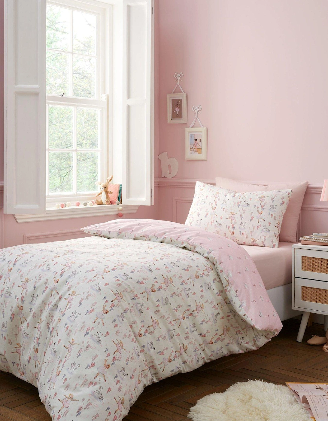 Ballerina Reversible 100% Cotton Duvet Set Pink, 2 of 1