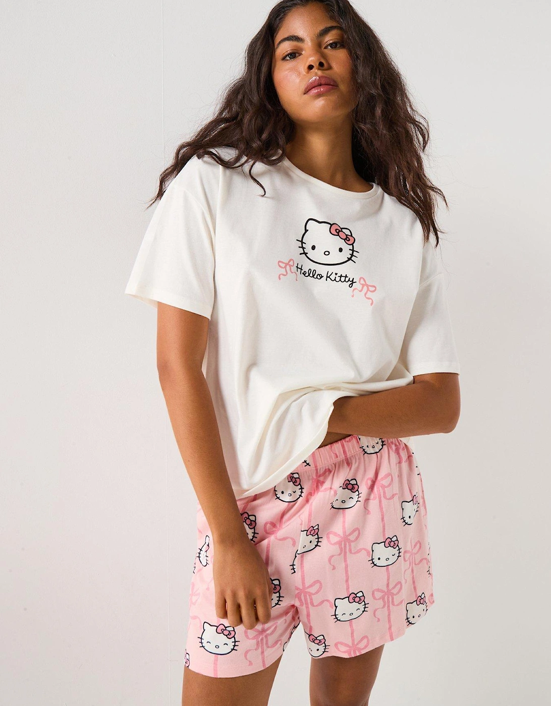Ladies Short Sleeve Short Pyjama Set, 2 of 1